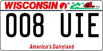 WI license plate 008UIE