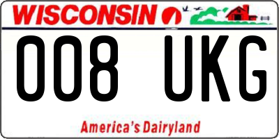 WI license plate 008UKG