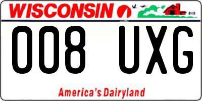 WI license plate 008UXG