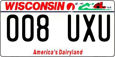 WI license plate 008UXU