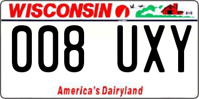 WI license plate 008UXY