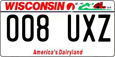 WI license plate 008UXZ