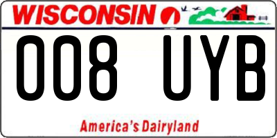 WI license plate 008UYB