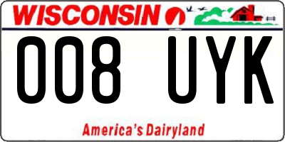 WI license plate 008UYK