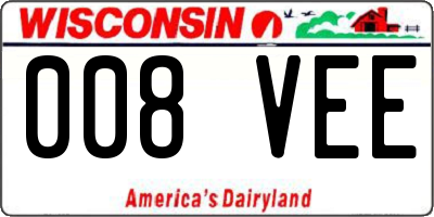 WI license plate 008VEE