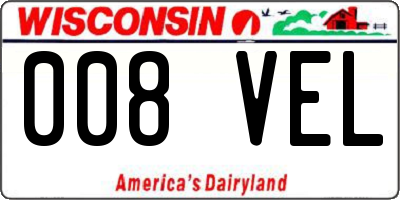 WI license plate 008VEL