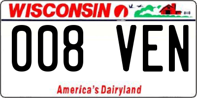 WI license plate 008VEN
