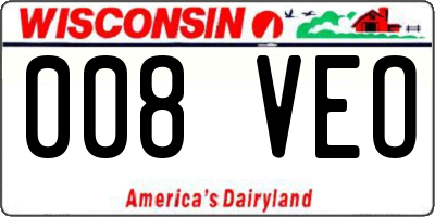 WI license plate 008VEO