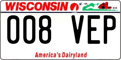 WI license plate 008VEP