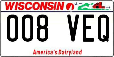 WI license plate 008VEQ