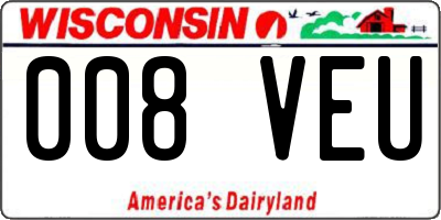 WI license plate 008VEU