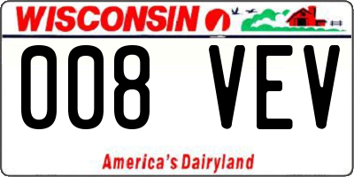 WI license plate 008VEV