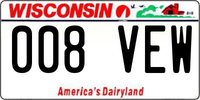 WI license plate 008VEW
