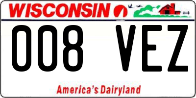 WI license plate 008VEZ