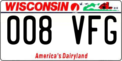 WI license plate 008VFG