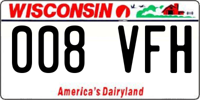 WI license plate 008VFH