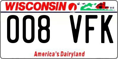 WI license plate 008VFK