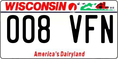 WI license plate 008VFN
