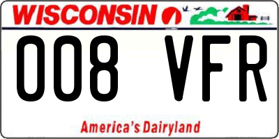 WI license plate 008VFR