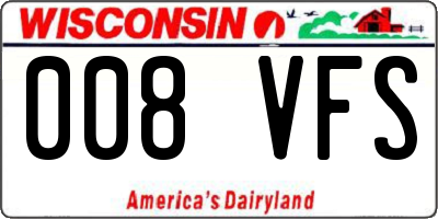 WI license plate 008VFS