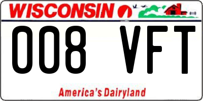 WI license plate 008VFT