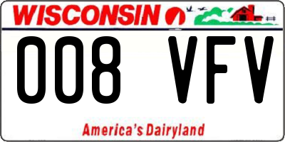 WI license plate 008VFV