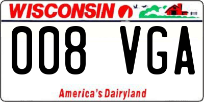 WI license plate 008VGA