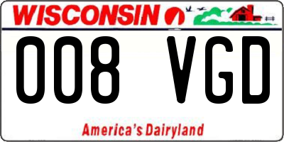 WI license plate 008VGD