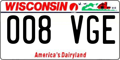 WI license plate 008VGE