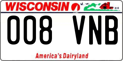 WI license plate 008VNB