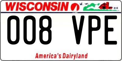 WI license plate 008VPE