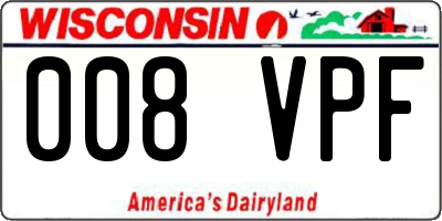 WI license plate 008VPF