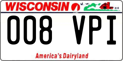 WI license plate 008VPI