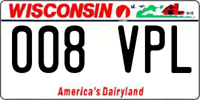 WI license plate 008VPL