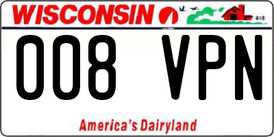 WI license plate 008VPN