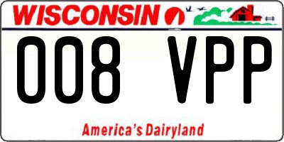 WI license plate 008VPP