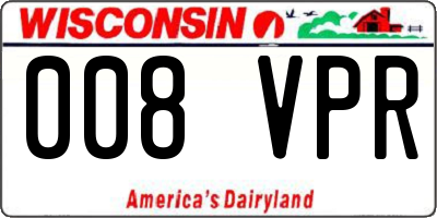 WI license plate 008VPR