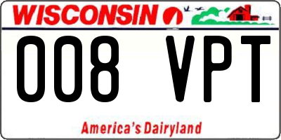 WI license plate 008VPT