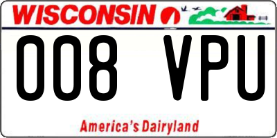 WI license plate 008VPU