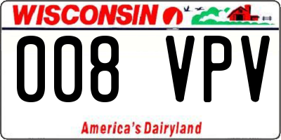 WI license plate 008VPV
