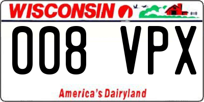 WI license plate 008VPX