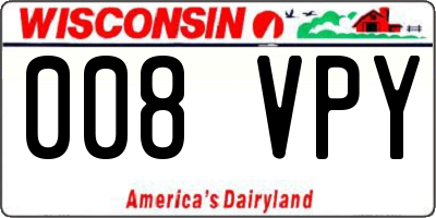 WI license plate 008VPY
