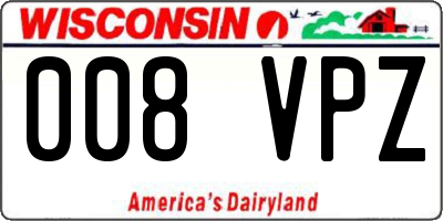 WI license plate 008VPZ