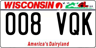 WI license plate 008VQK