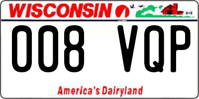 WI license plate 008VQP