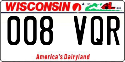 WI license plate 008VQR