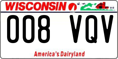 WI license plate 008VQV