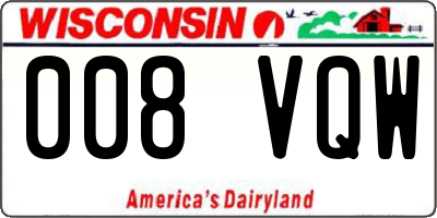 WI license plate 008VQW