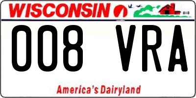 WI license plate 008VRA
