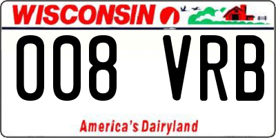 WI license plate 008VRB